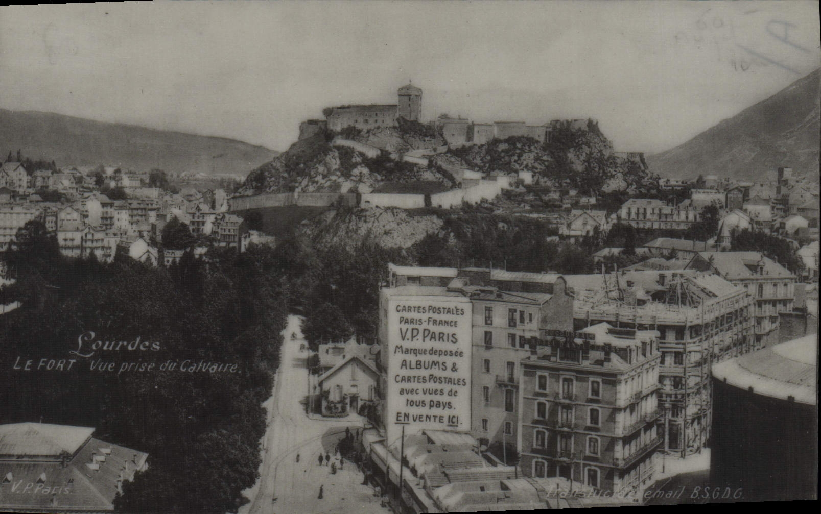 Postal Transparente Lurdes la fuerte Vista tomada del calvario