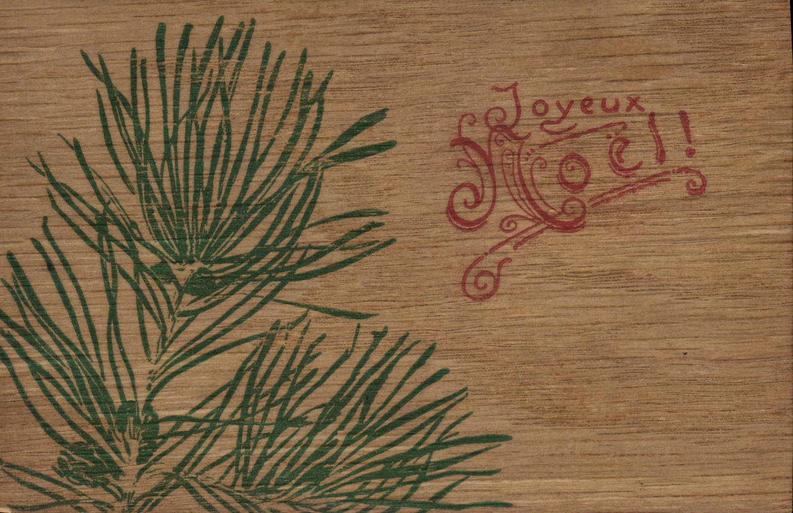 CPA Fantaisie Noel (carte en bois) 