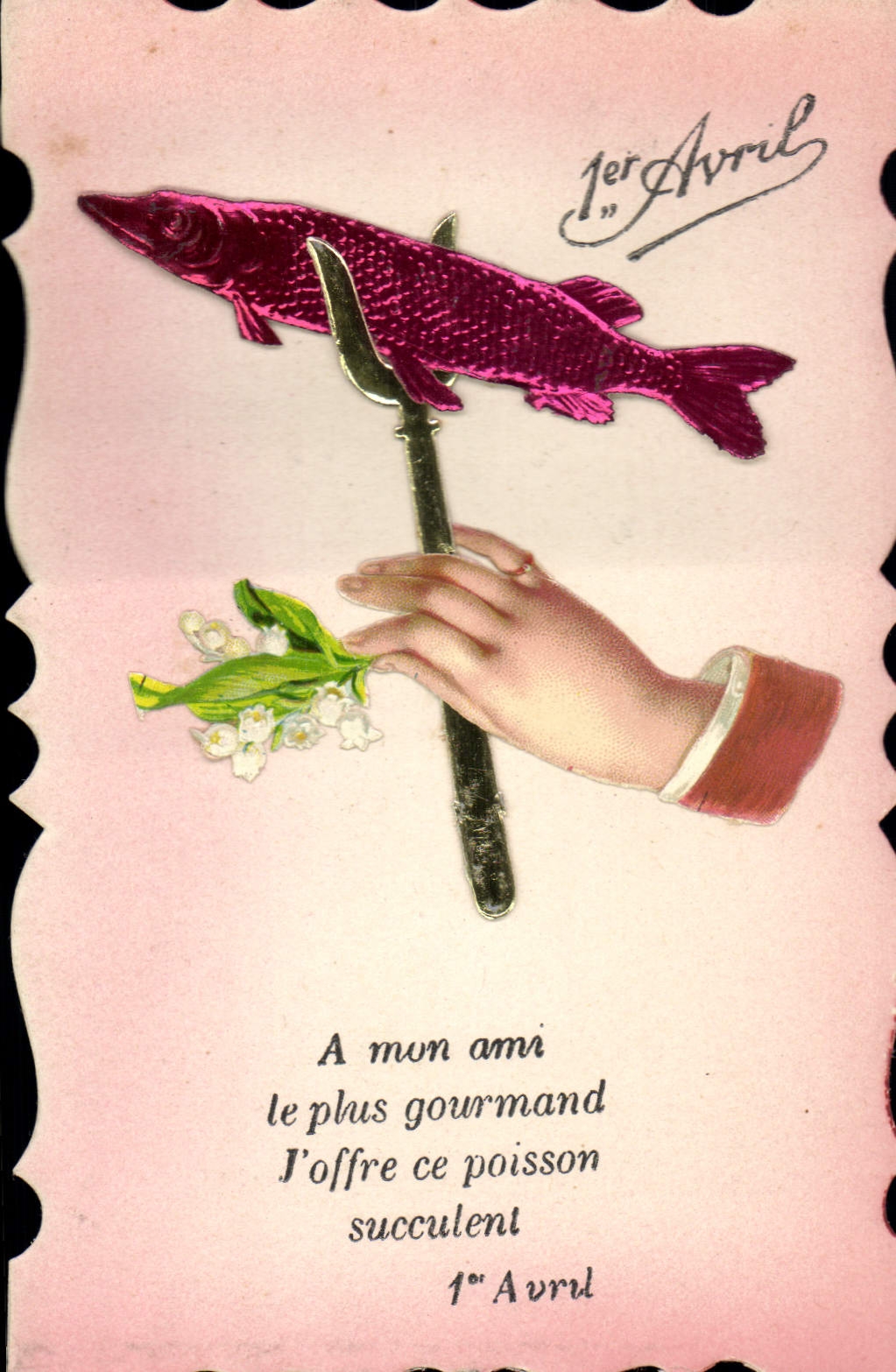 CPA Fantaisie Poisson 1er Avril 