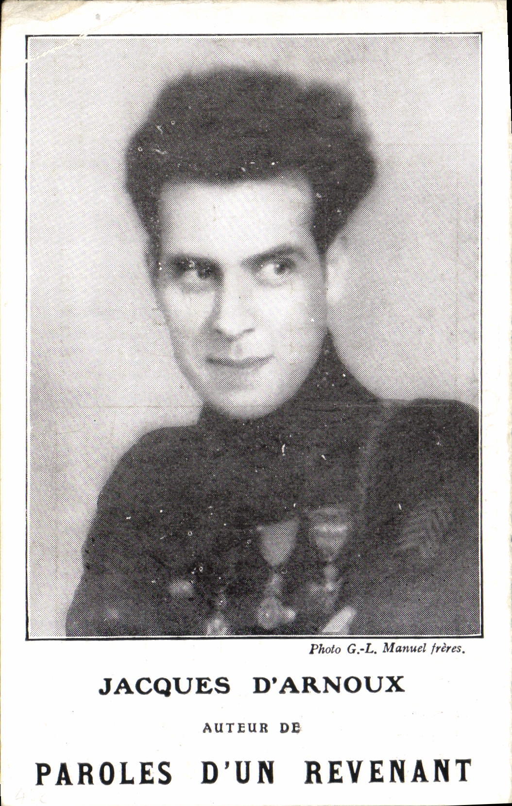 CPA Jacques d'Arnoux Paroles d'un revenant 