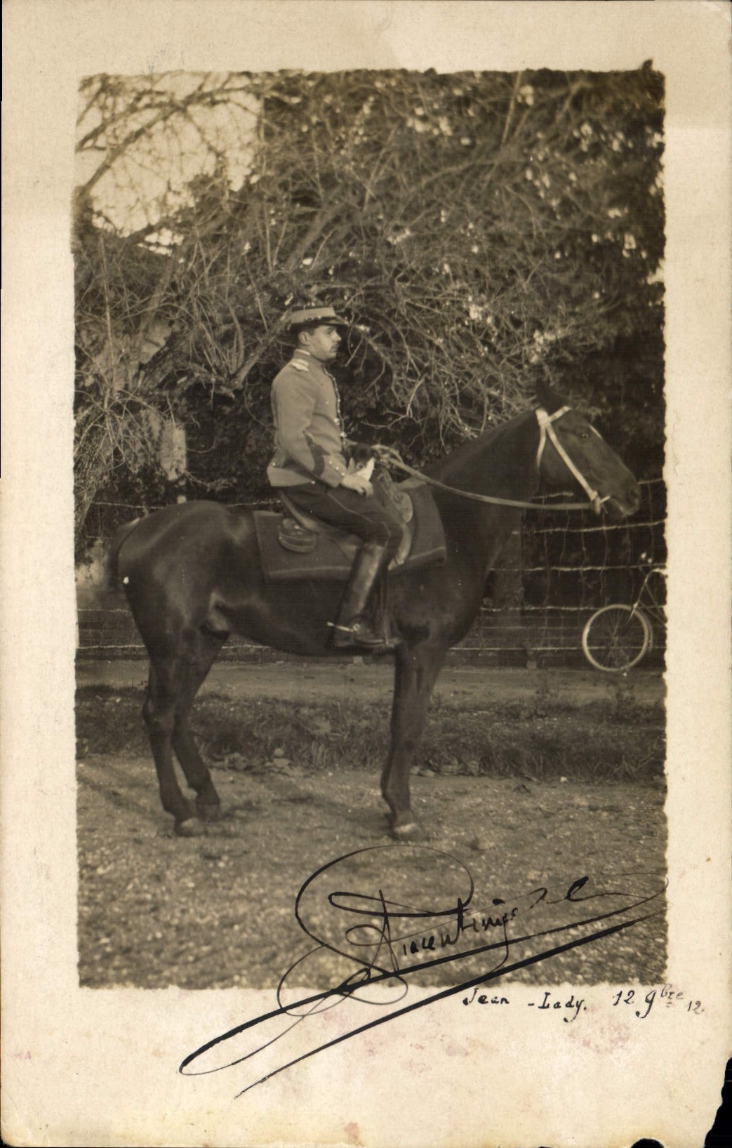 CARTE PHOTO Cheval Equitation Hippisme Militaria