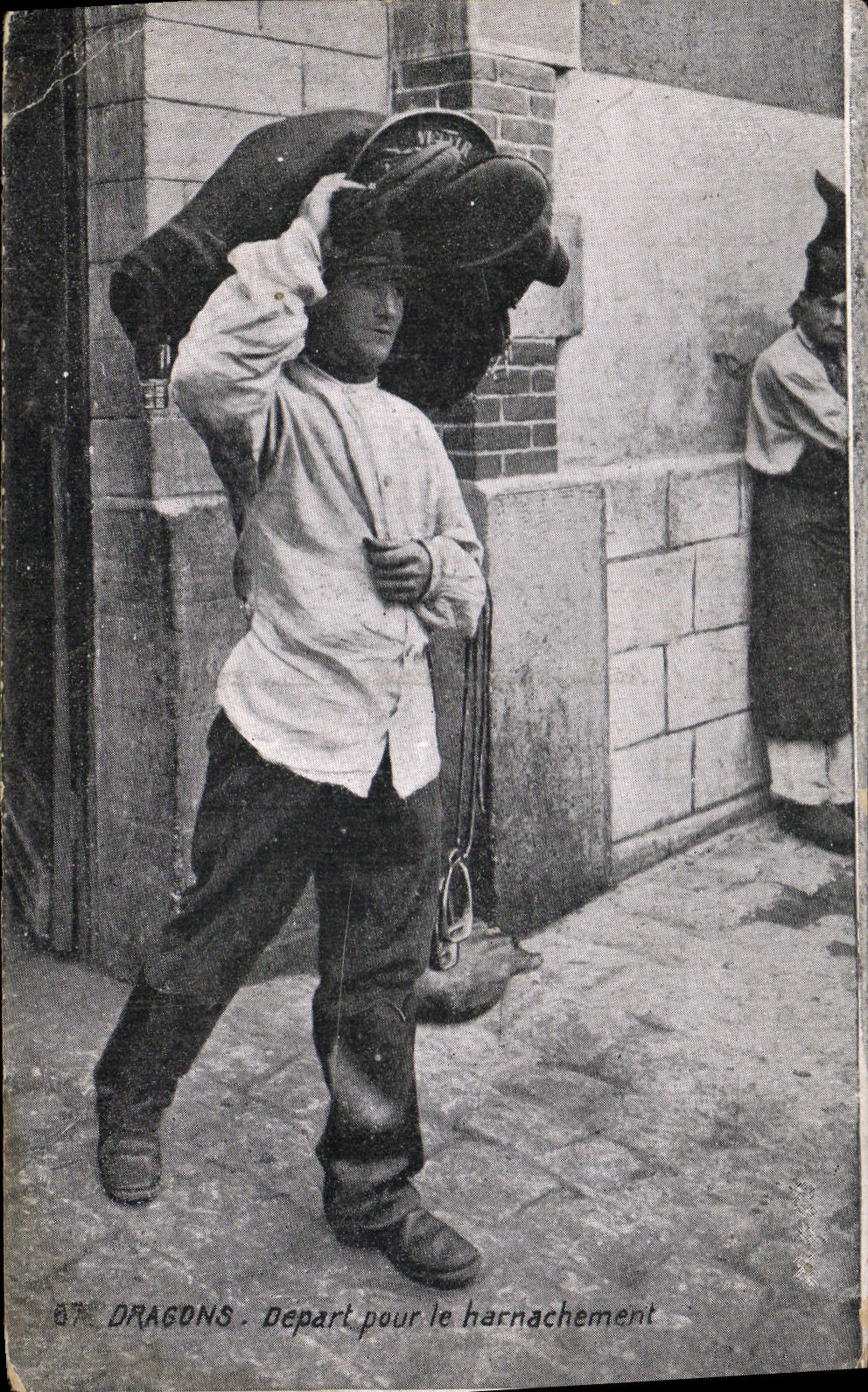 Postal Caballo Equitación Hípica Dragones Salida para el enjaezamiento