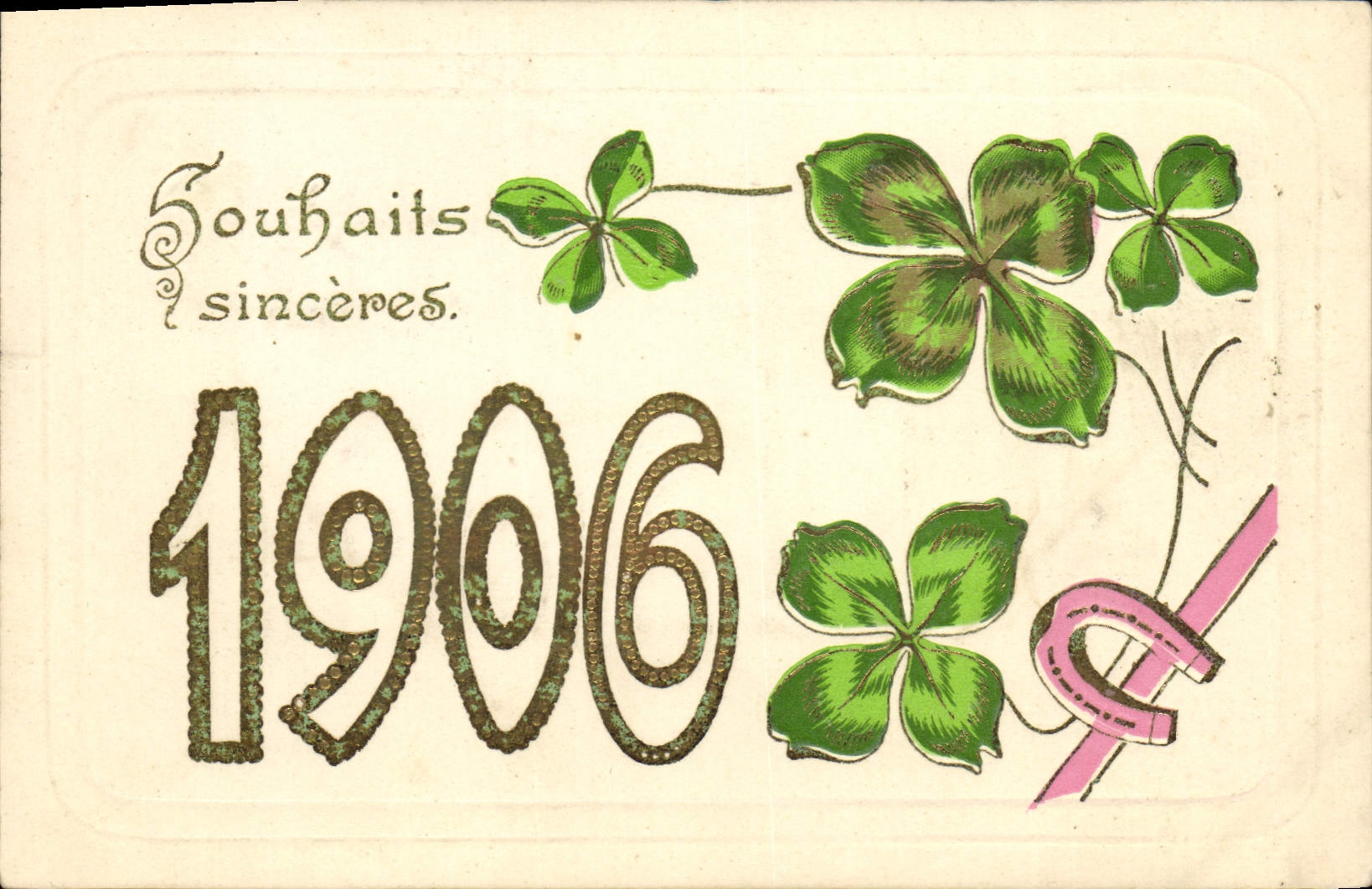 CPA Fantaisie Fleurs Trefles Annee 1906 