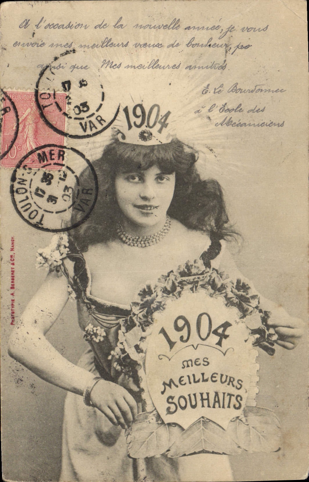 Vintage Postcard Fantasy Woman Year 1904