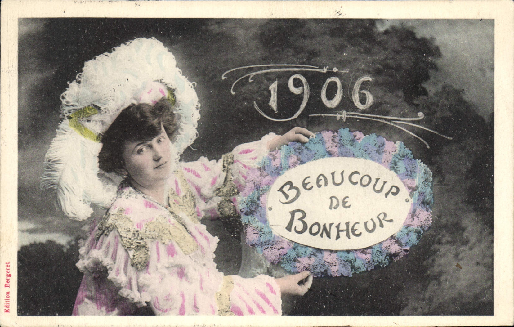 Vintage Postcard Fantasy Flowers Year 1906 Woman