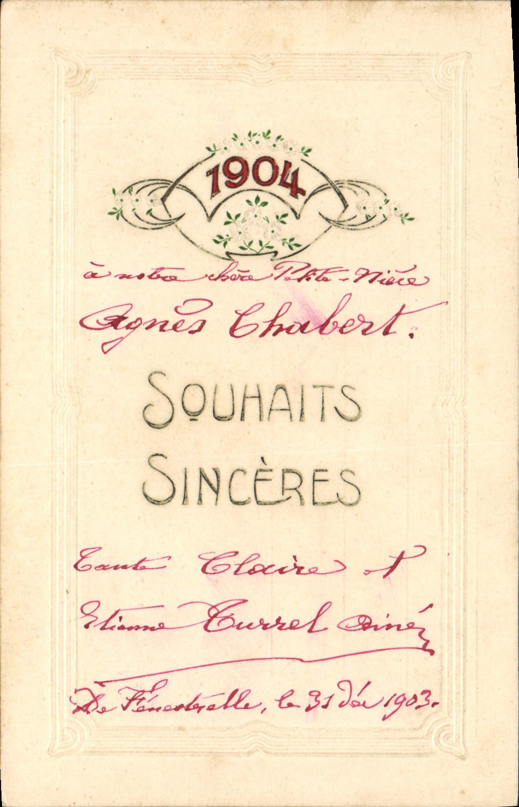 CPA Fantaisie Fleurs Annee 1904 