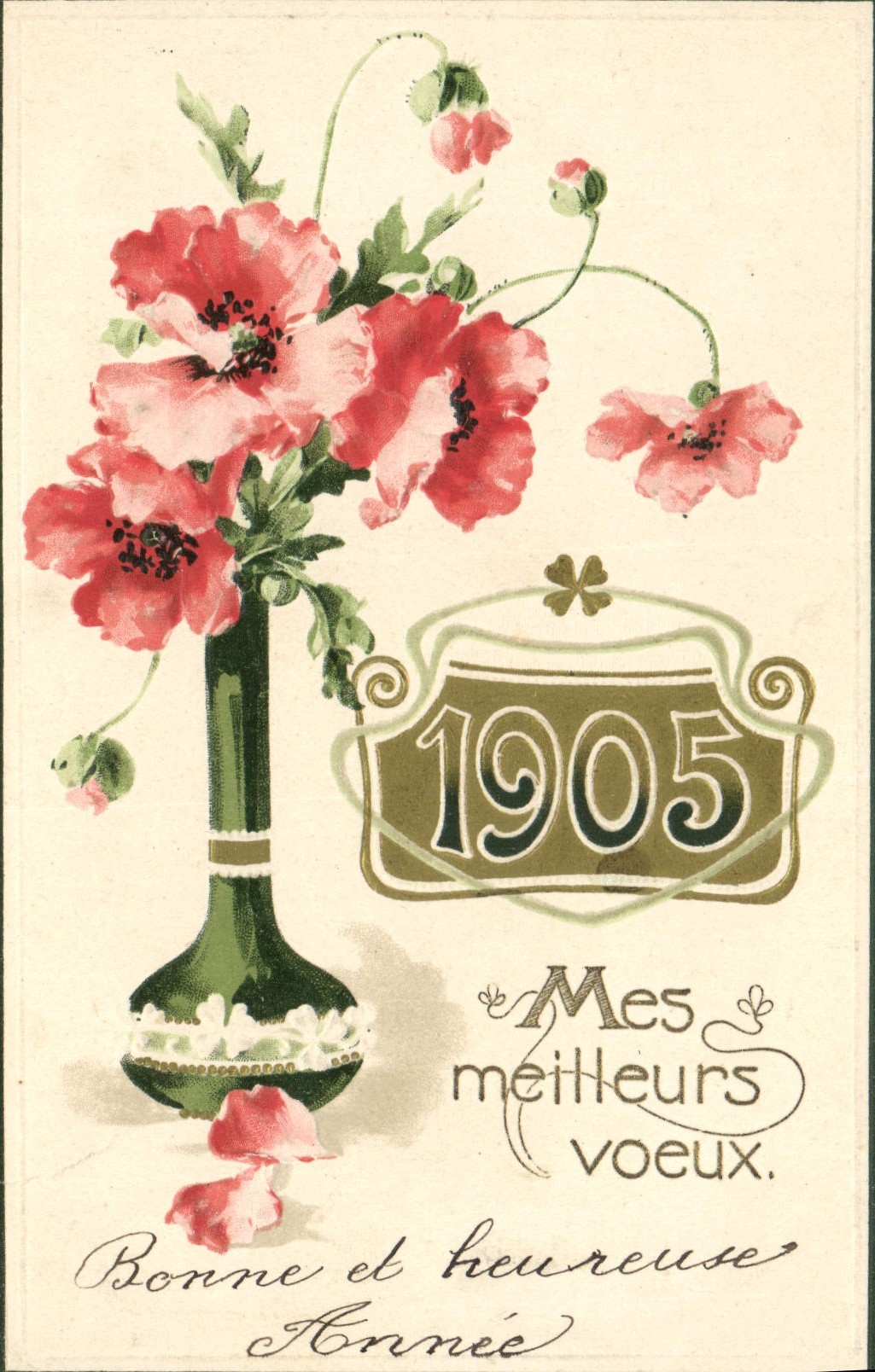 CPA Fantaisie Fleurs Annee 1905 