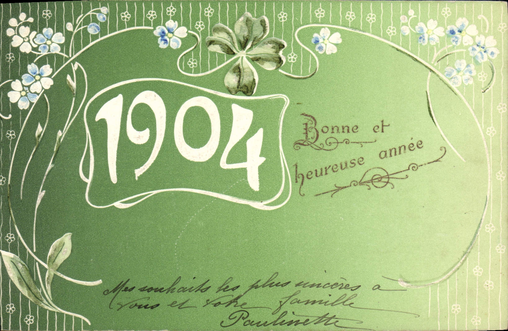 CPA Fantaisie Fleurs Annee 1904 