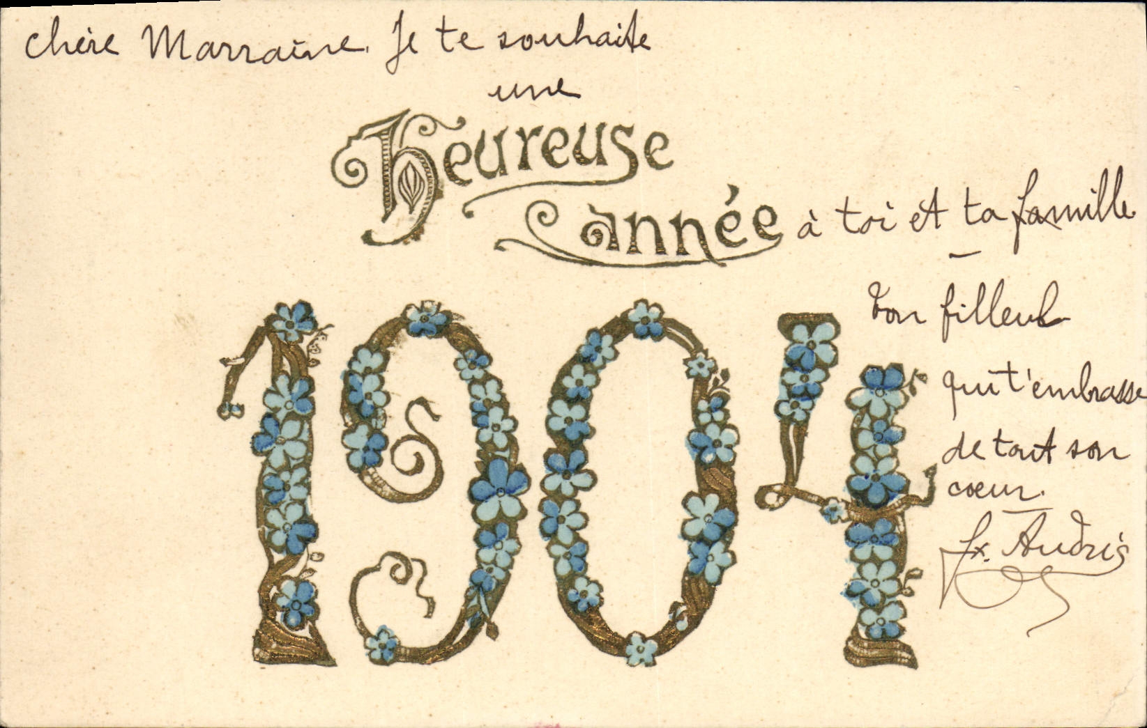 CPA Fantaisie Fleurs Annee 1904 