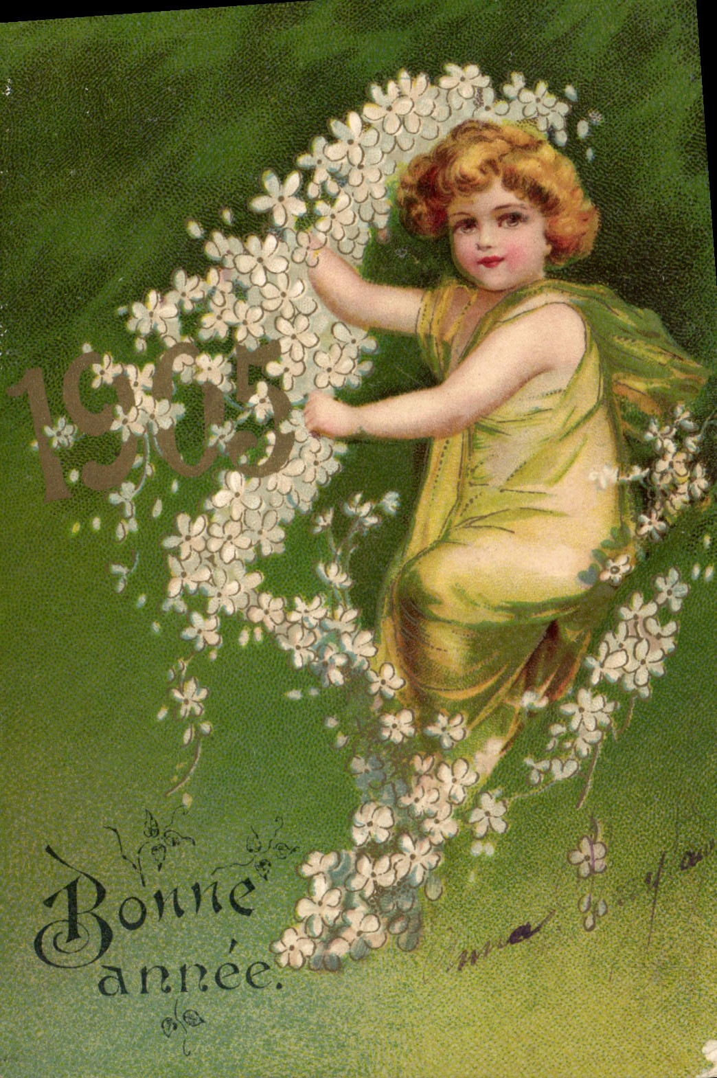 CPA Fantaisie Fleurs Annee 1905 Ange 