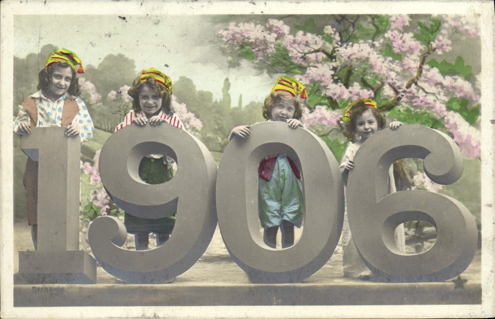 CPA Fantaisie Fleurs Annee 1906 Enfants 