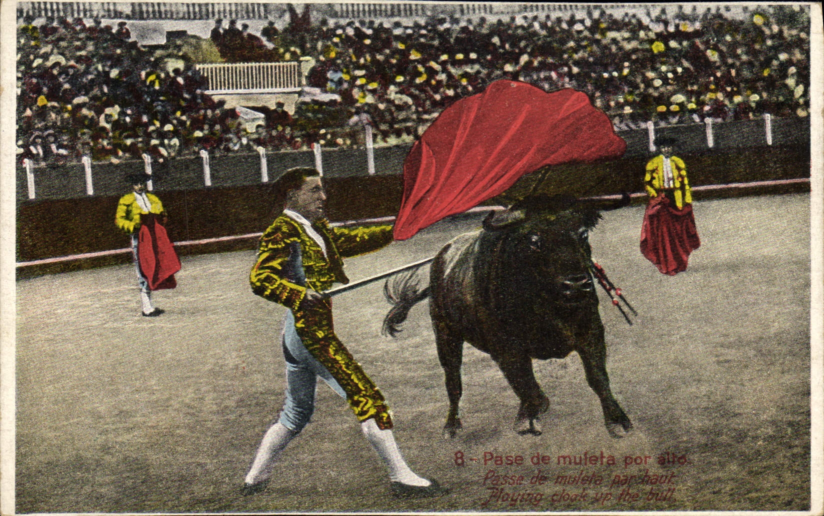 Postal Corrida Corrida de toros Paso de muleta por alto