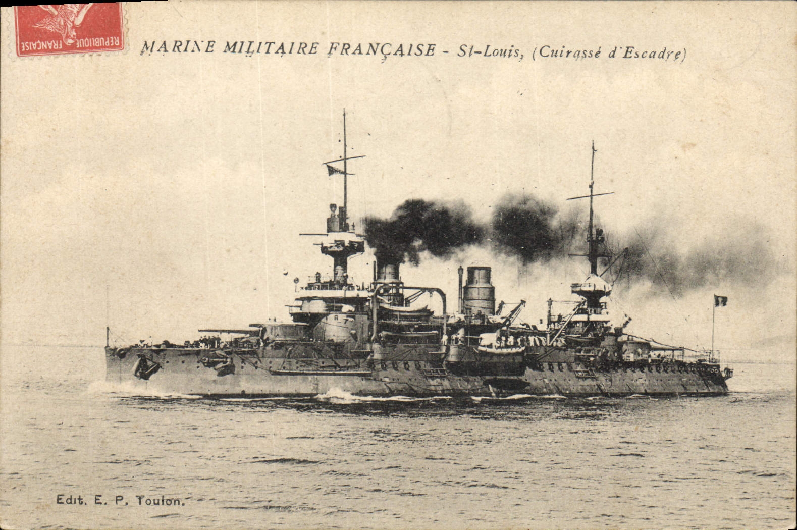 CPA Bateau de Guerre Saint Louis Cuirasse d'escadre 