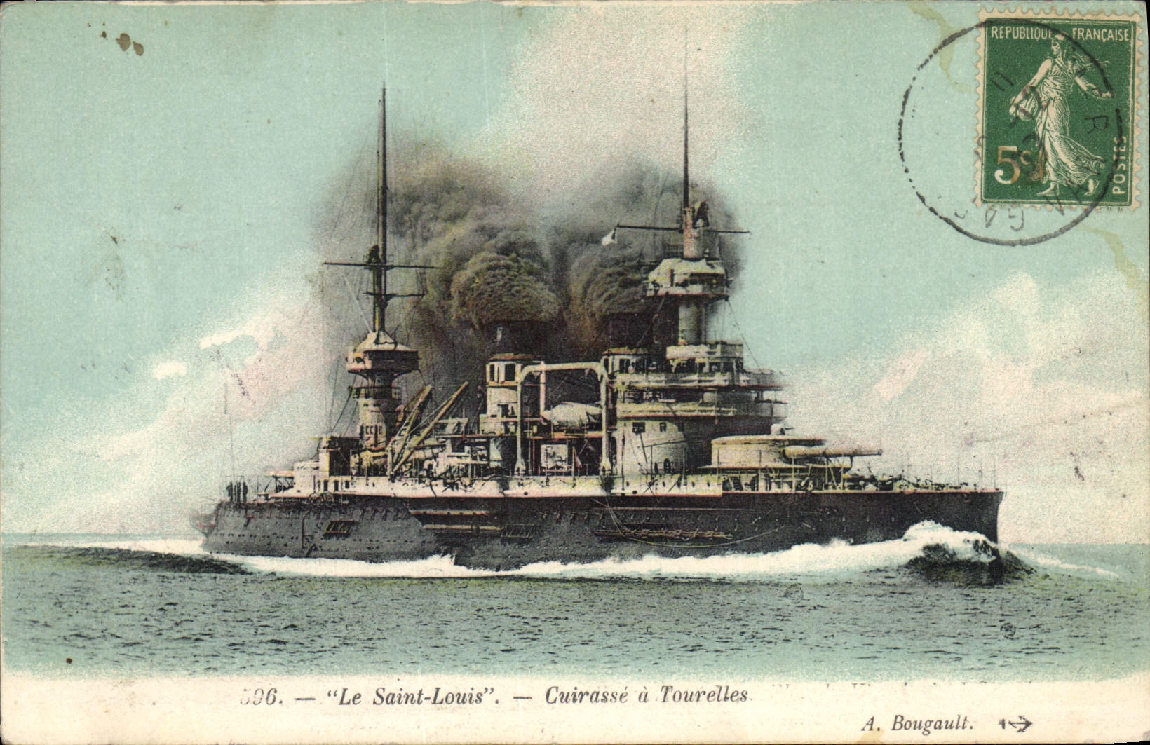 CPA Bateau de Guerre Le Saint Louis Cuirasse a tourelles