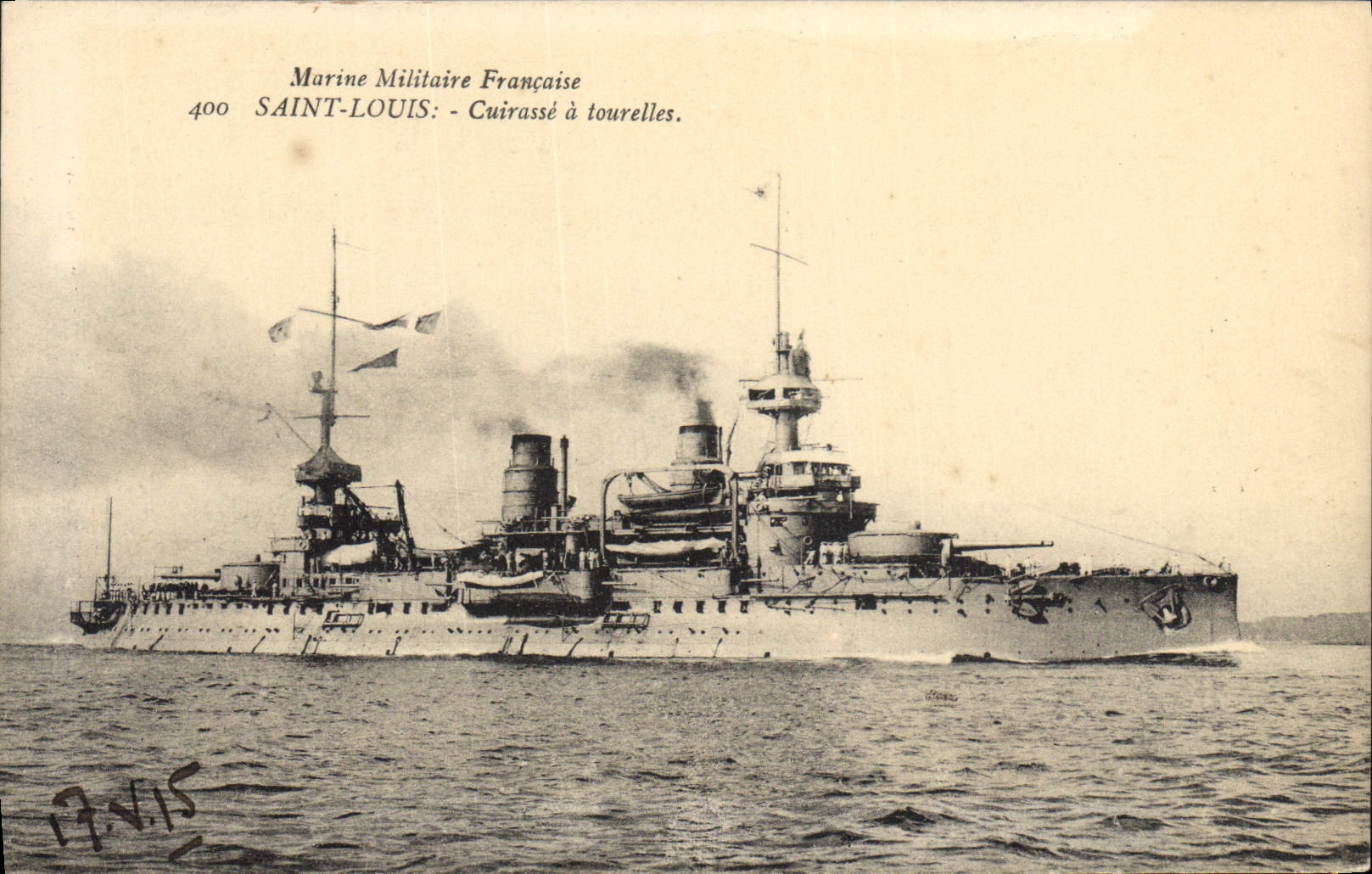Vintage Postcard Warship the Saint Louis