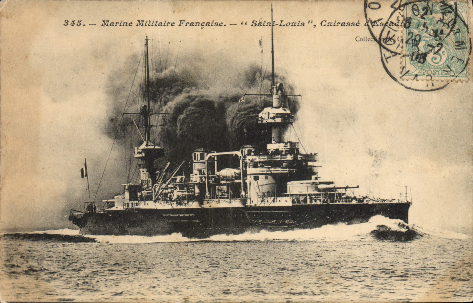CPA Bateau de Guerre Saint Louis Cuirasse d'escadre 