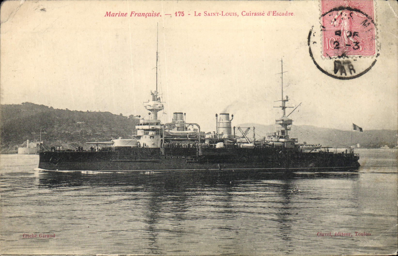 CPA Bateau de Guerre Le Saint Louis Cuirasse d'escadre 