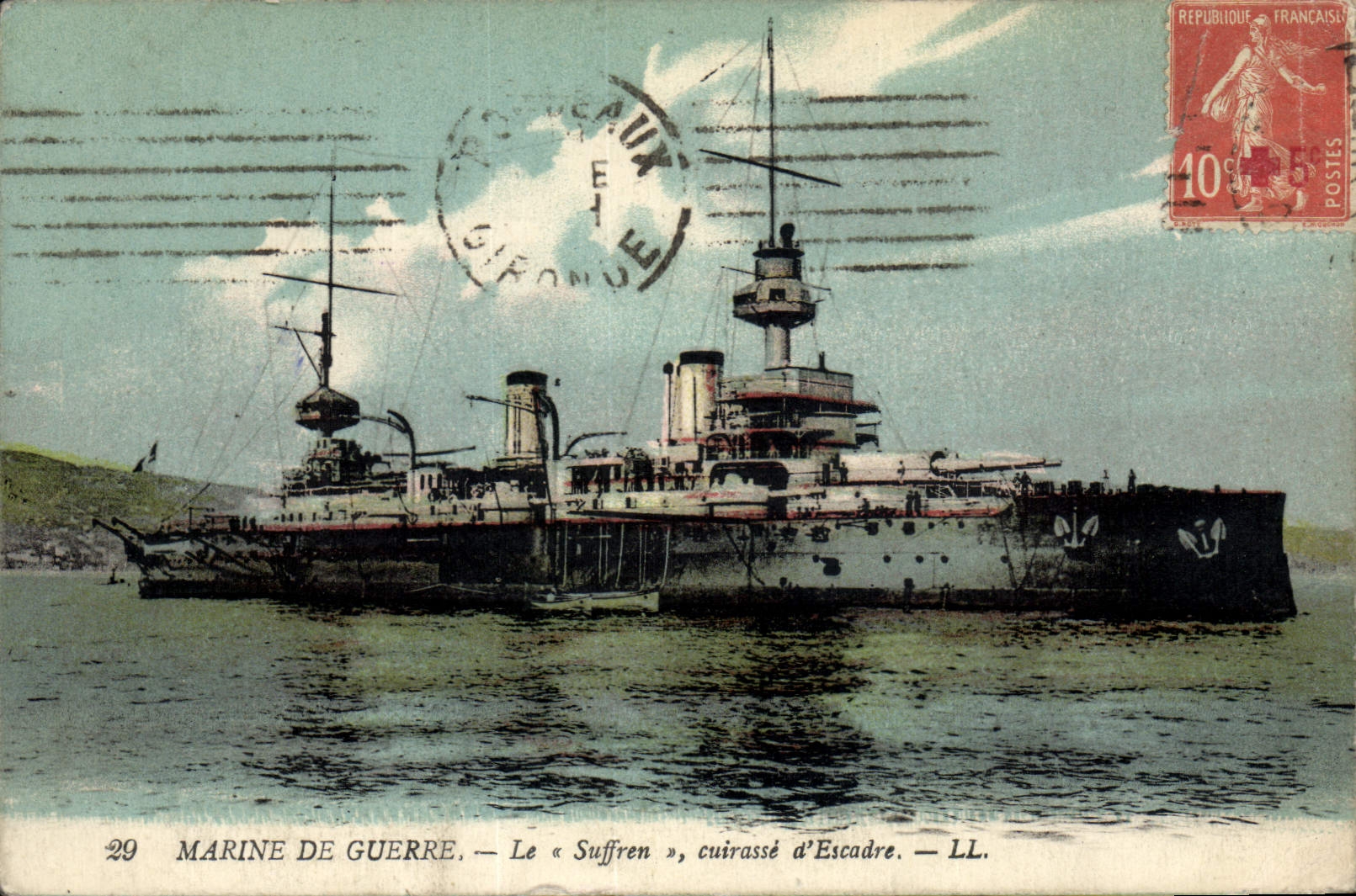 CPA Bateau de Guerre Le Suffren Cuirasse d'escadre 