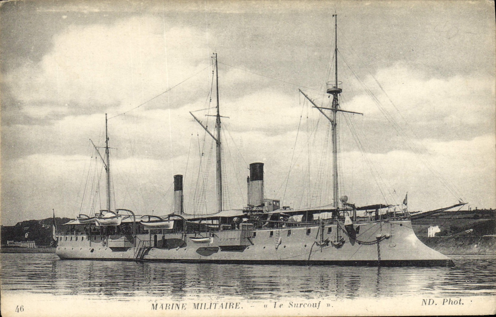 Vintage Postcard Warship Surcouf