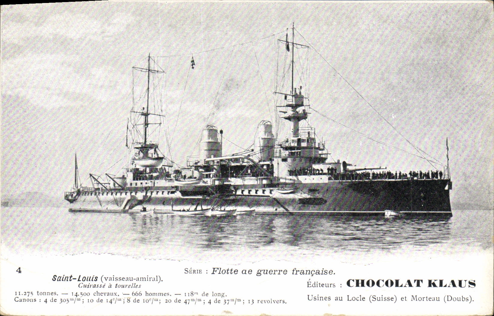 CPA Bateau de Guerre Saint louis Vaisseau amiral Cuirasse a tourelles 