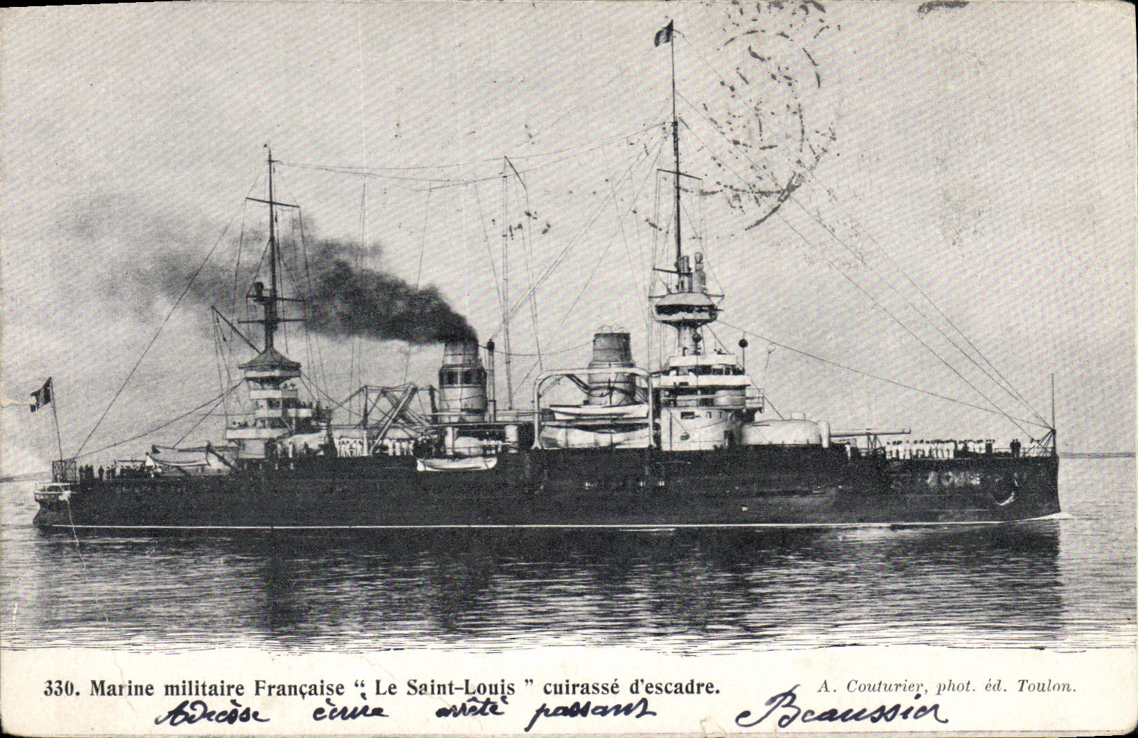 CPA Bateau de Guerre Le Saint Louis Cuirasse d'escadre 