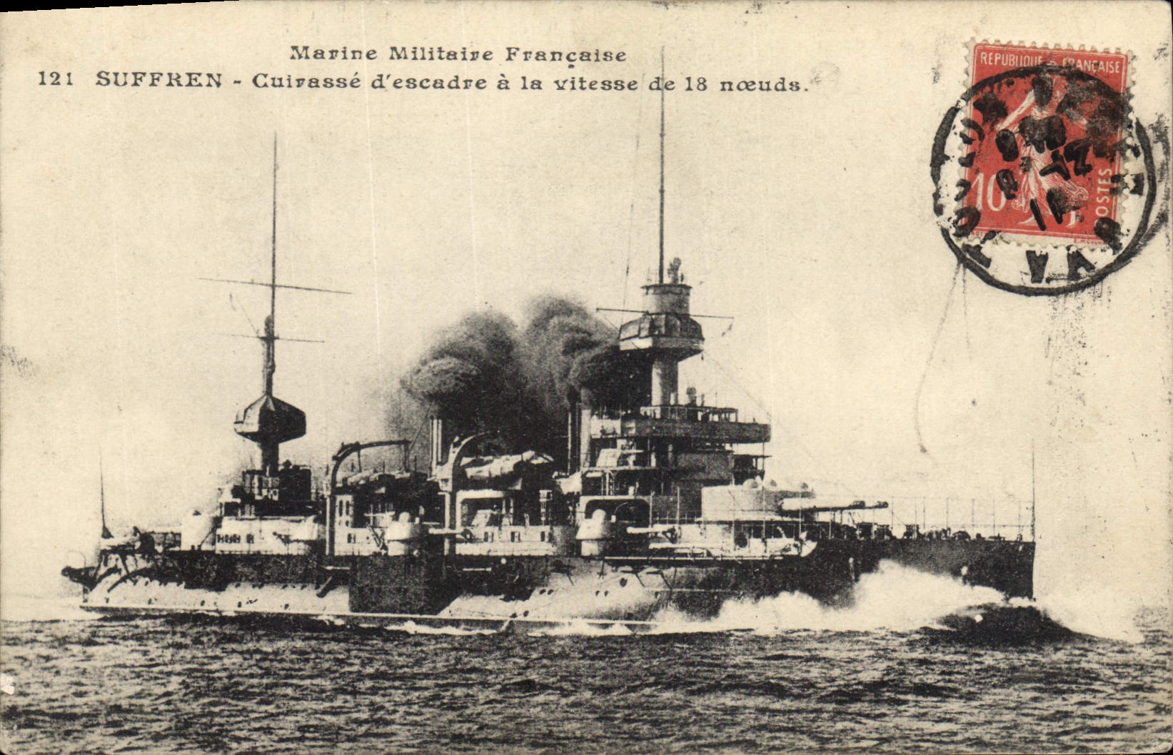 CPA Bateau de Guerre Suffren Cuirasse d'escadre 