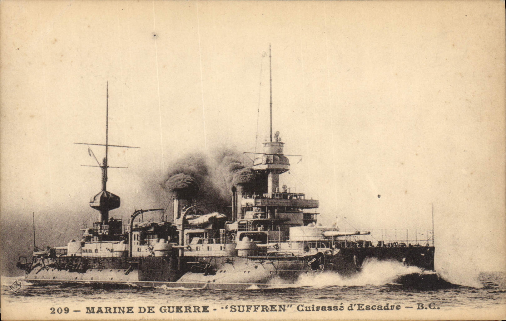 CPA Bateau de Guerre Suffren Cuirasse d'escadre 
