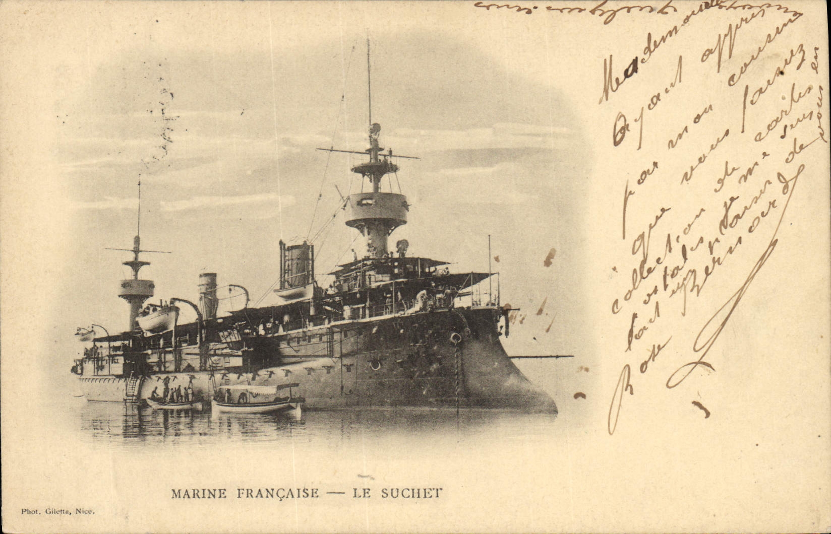 CPA Bateau de Guerre le Suchet 