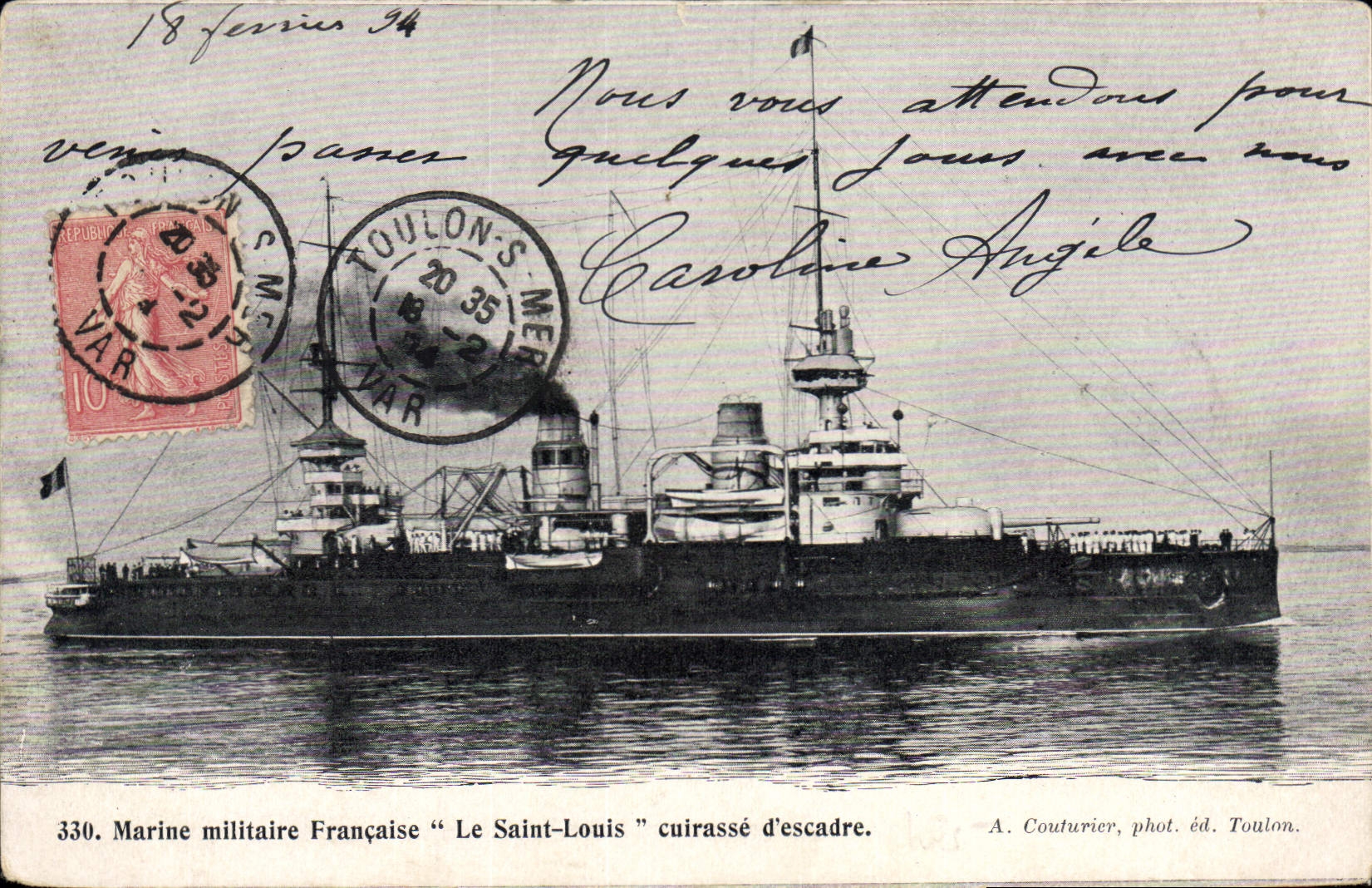 CPA Bateau de Guerre Le Saint Louis Cuirasse d'escadre 