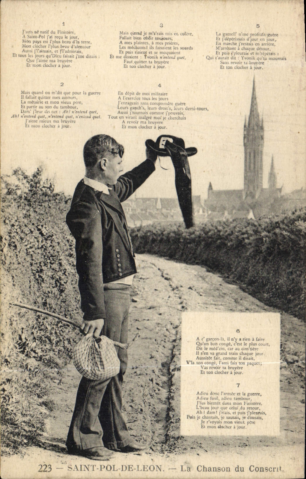 CPA Folklore Saint Pol de Leon La chanson du conscrit