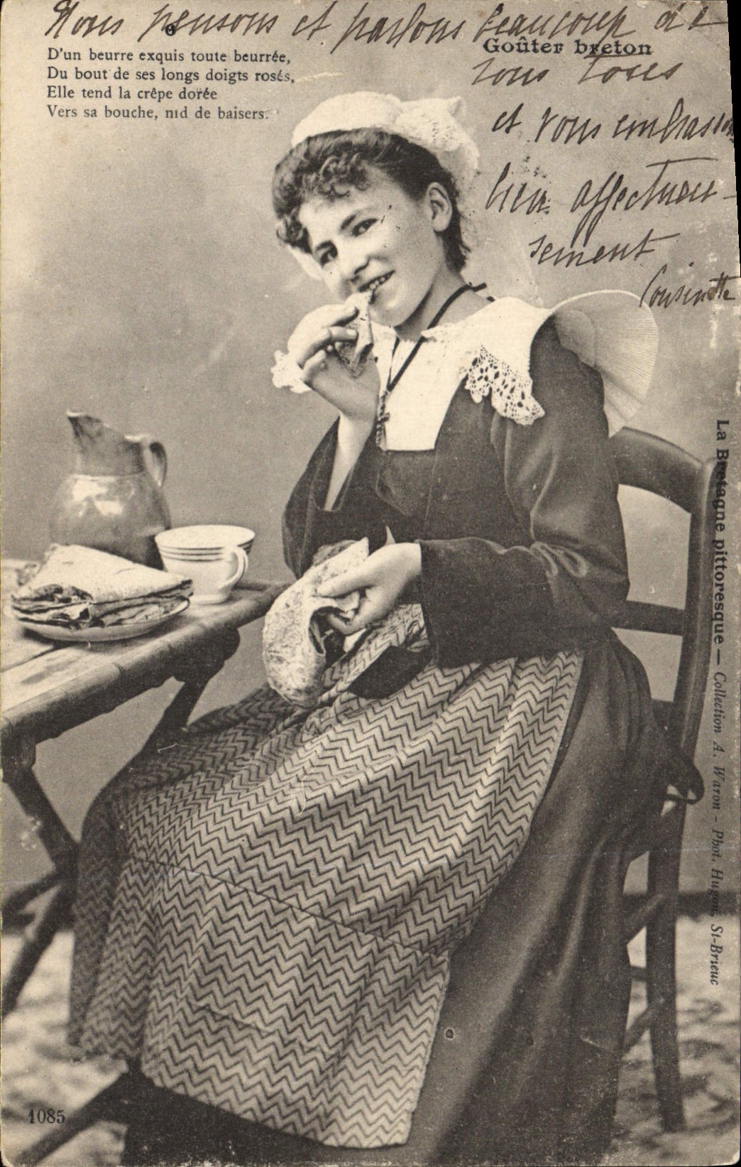 CPA Folklore Gouter breton 