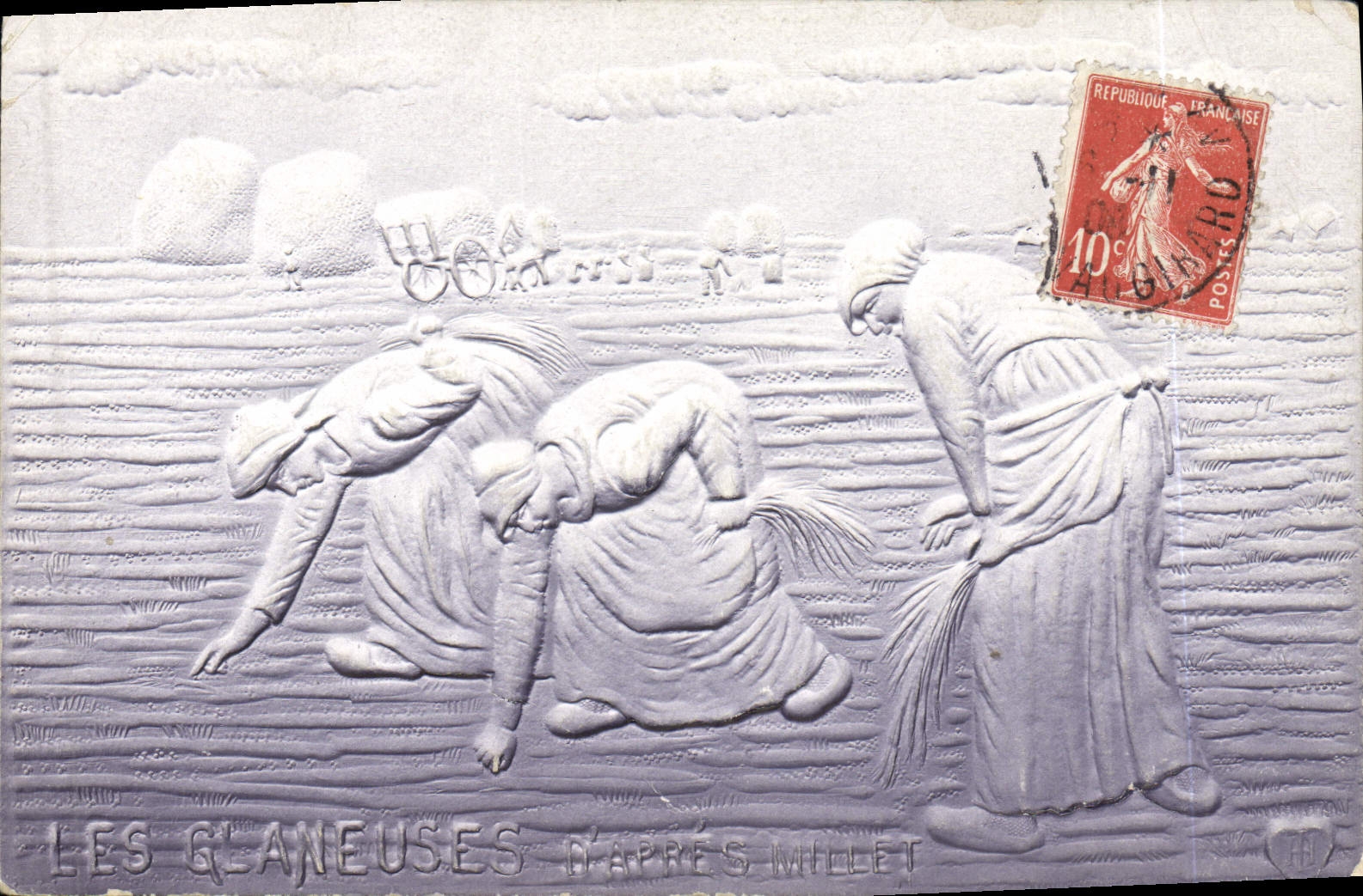 CPA Fantaisie Femmes Les glaneuses Millet (en relief) 