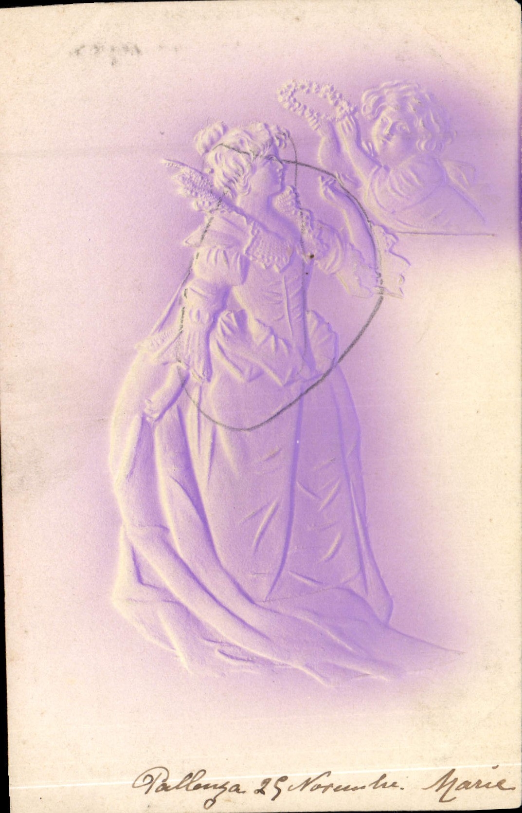 CPA Fantaisie Femme Enfant (en relief) 