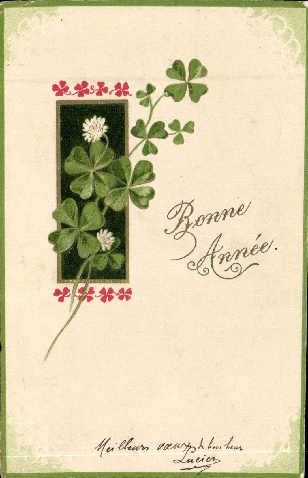 CPA Fantaisie Fleurs Trefles 