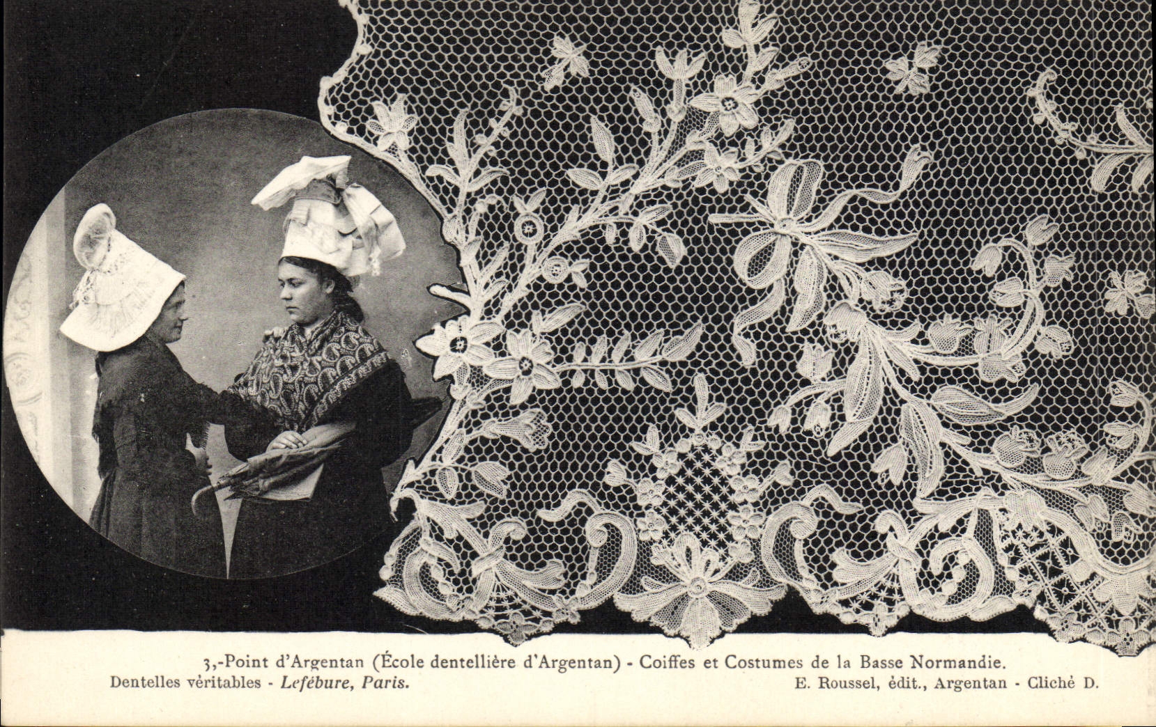 CPA Dentelle Dentelliere Point d'Argentan Ecole dentelliere d'Argentan Normandie