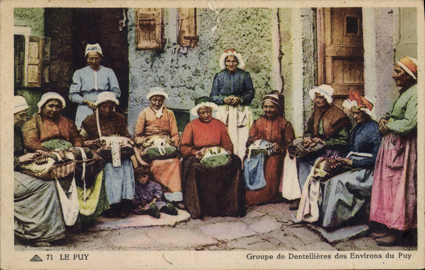 CPA Dentelle Dentelliere Le Puy Groupe de dentellieres des environs du Puy