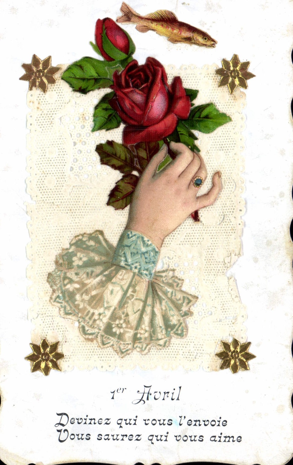 Vintage Postcard Fantasy Brodee Flowers Hand