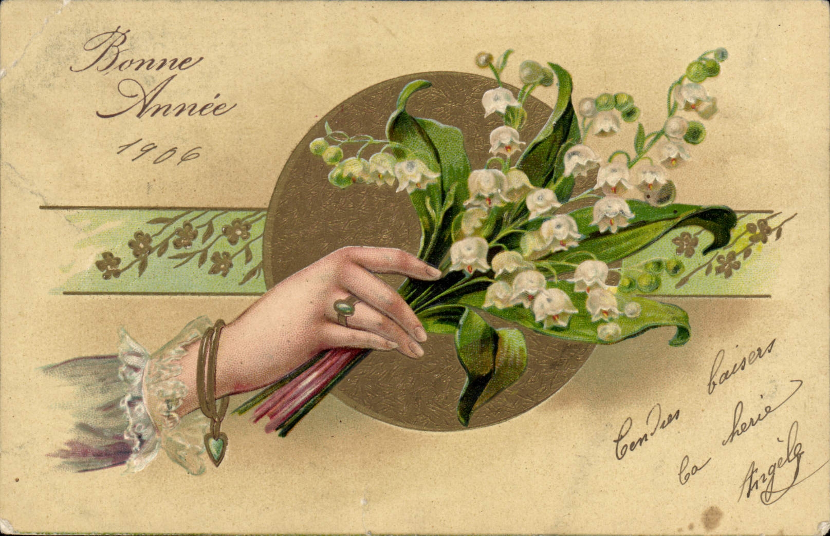 CPA Fantaisie Fleurs Main 