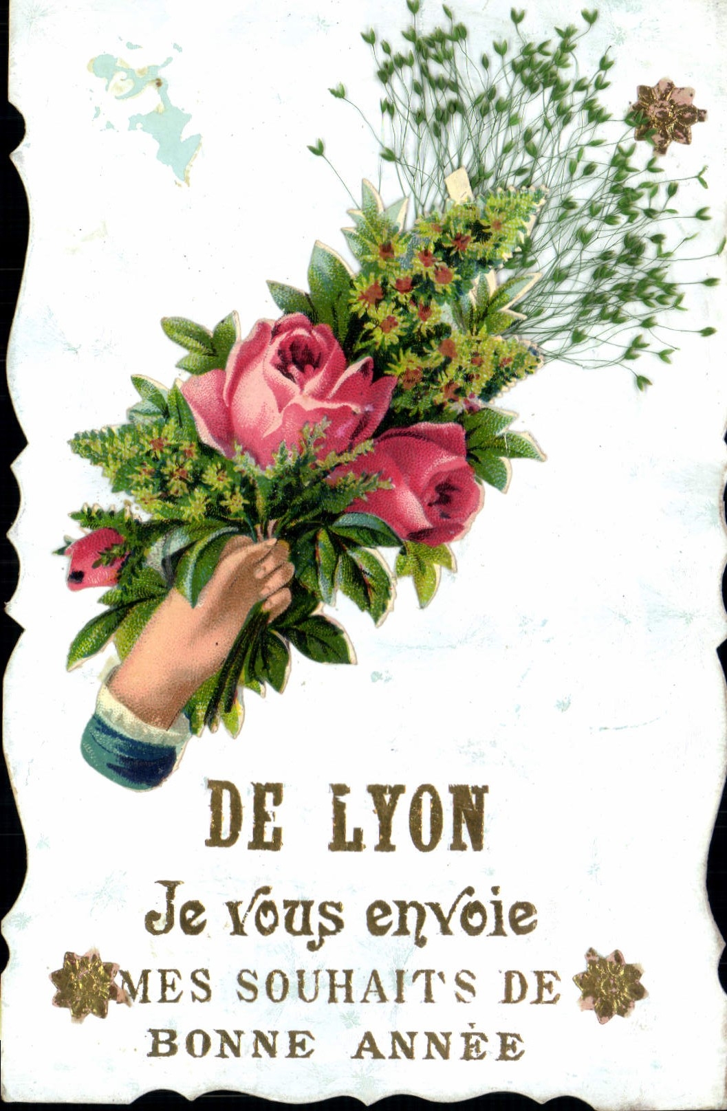 CPA Fantaisie Fleurs Main 