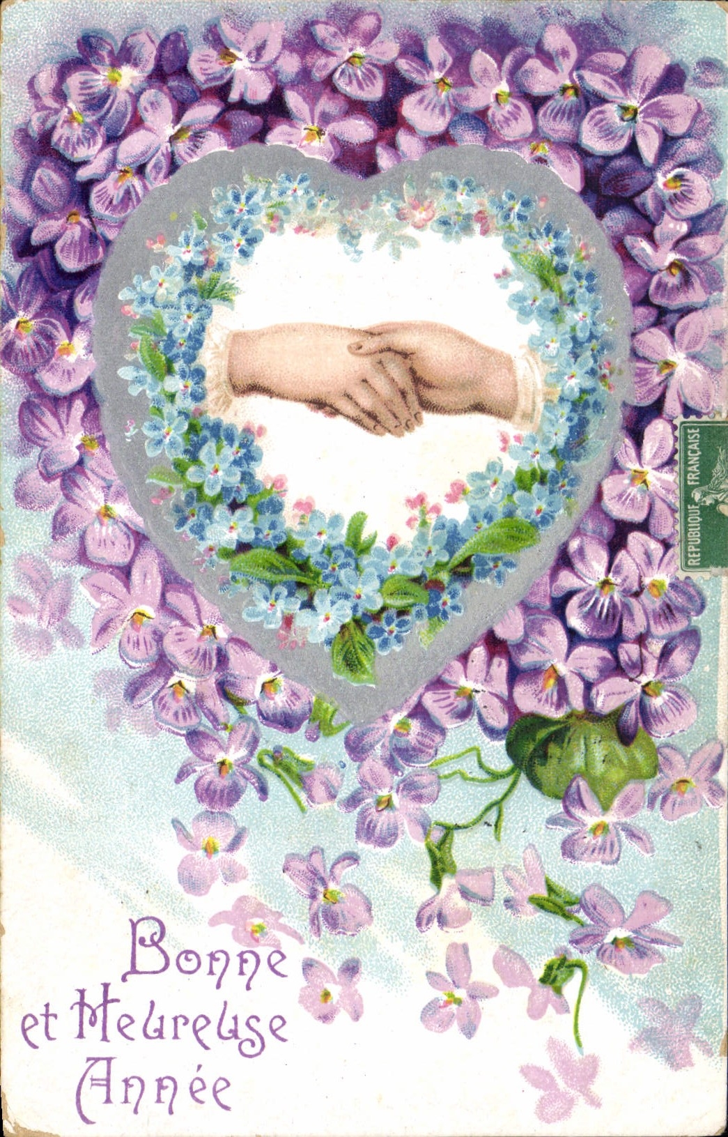 CPA Fantaisie Fleurs Main 