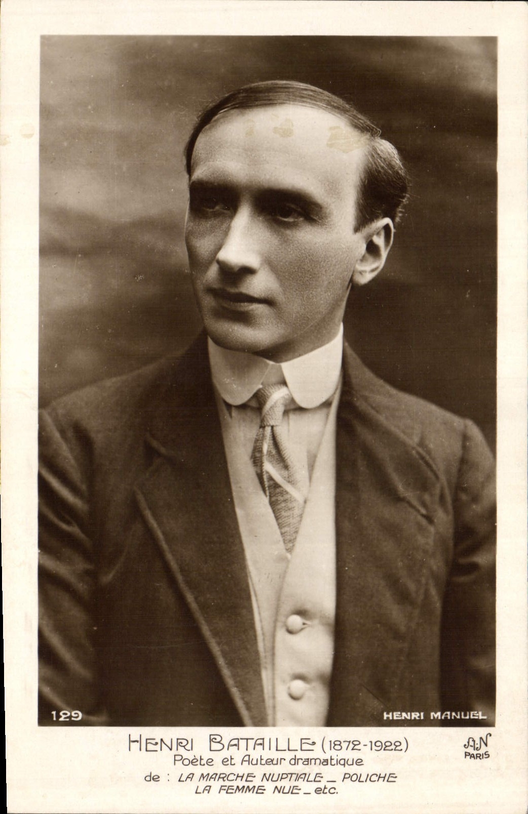 CPA Henri Bataille Poete et auteur dramatique La Marche nuptiale Poliche La femme nue 