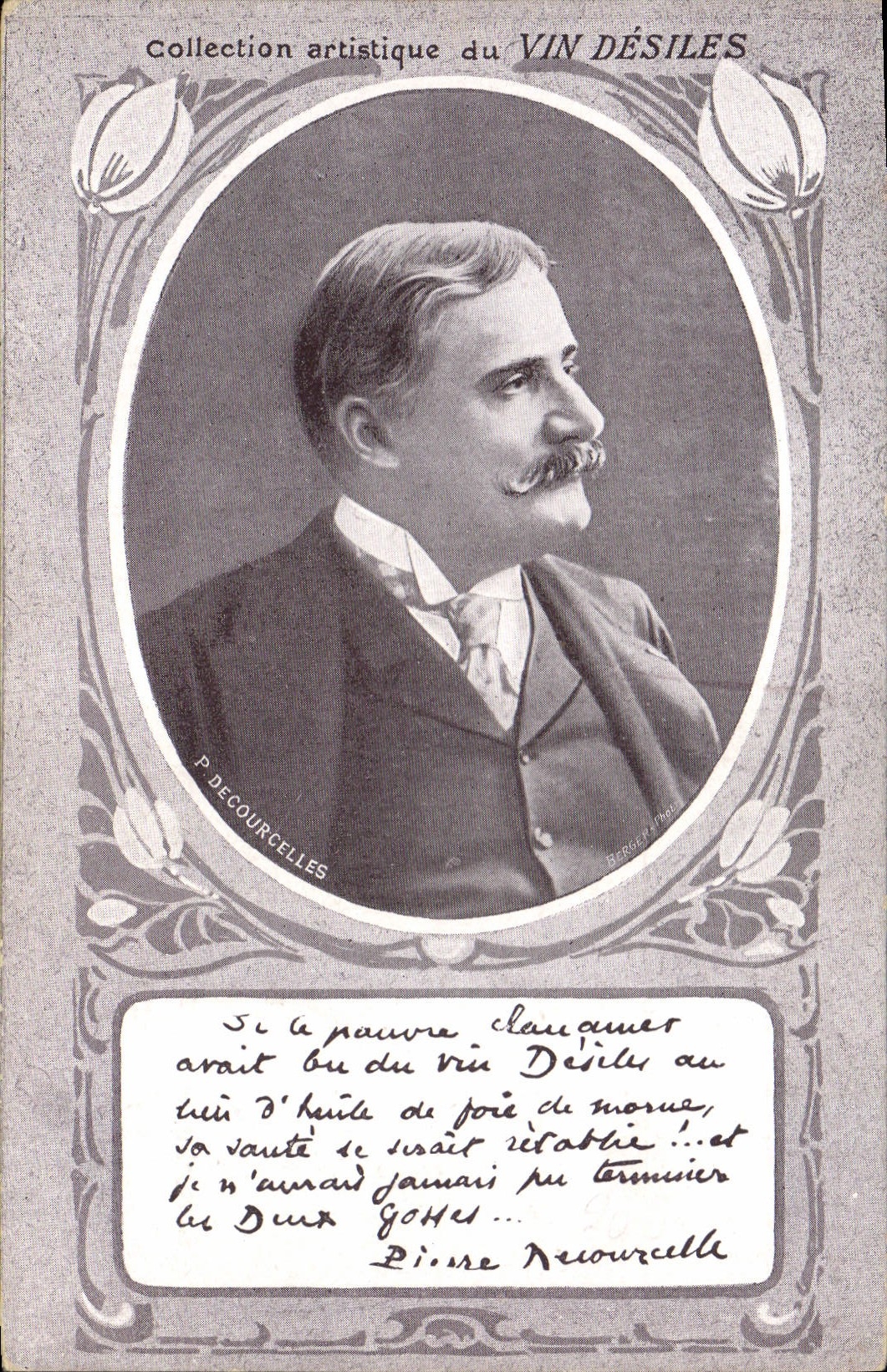 Vintage Postcard P of Courcelles Wine Desilles