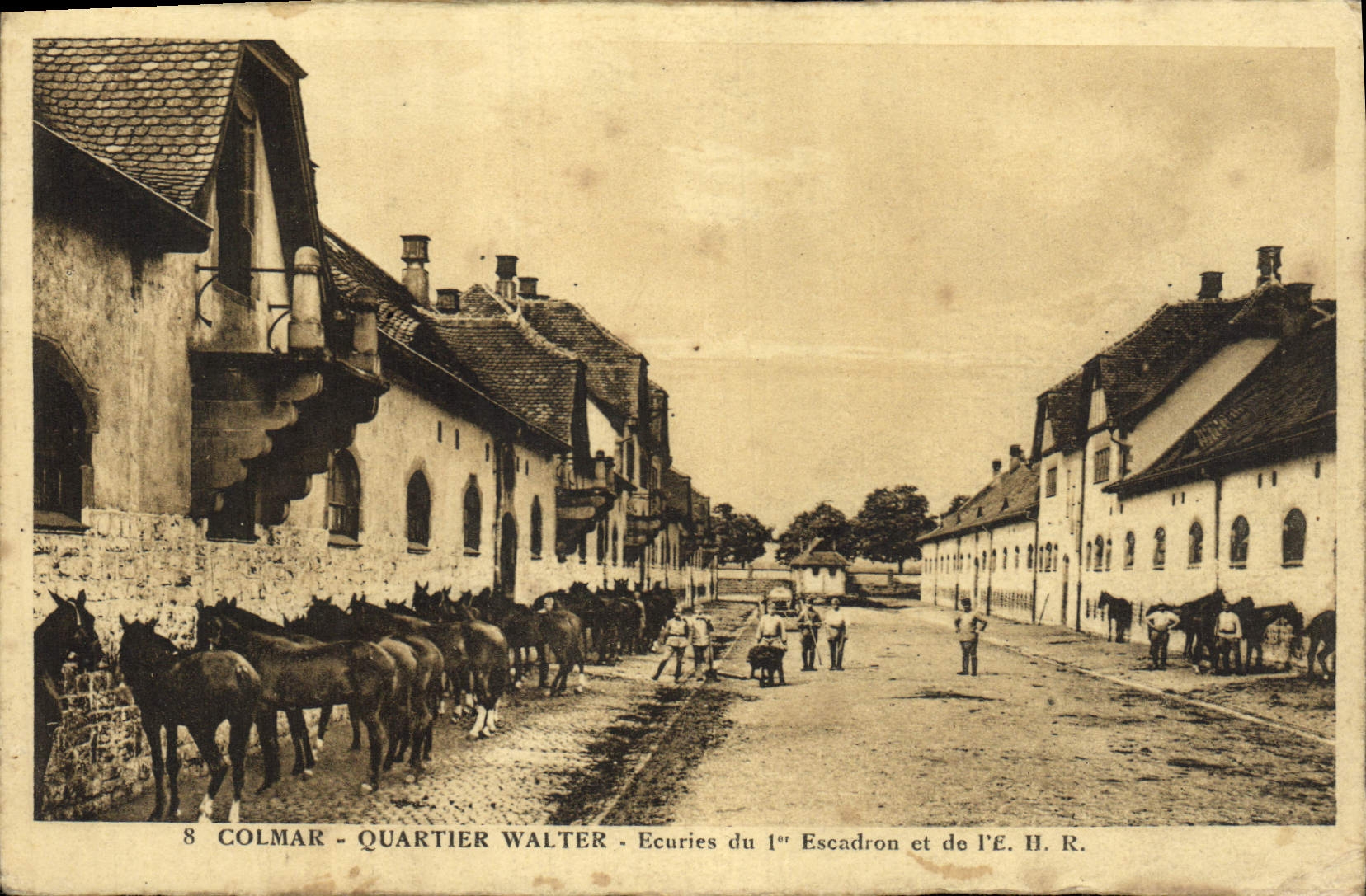Postal Caballo Equitación Hípica Colmar Barrio Walter Ecuries del 1.o escuadrón y del EHR