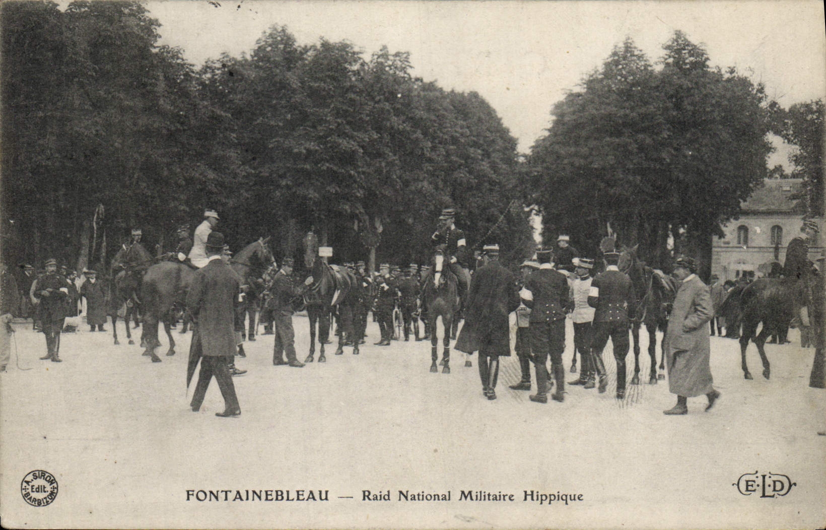 CPA Cheval Equitation Hippisme Fontainebleau Raid National Hippique Militaria TOP