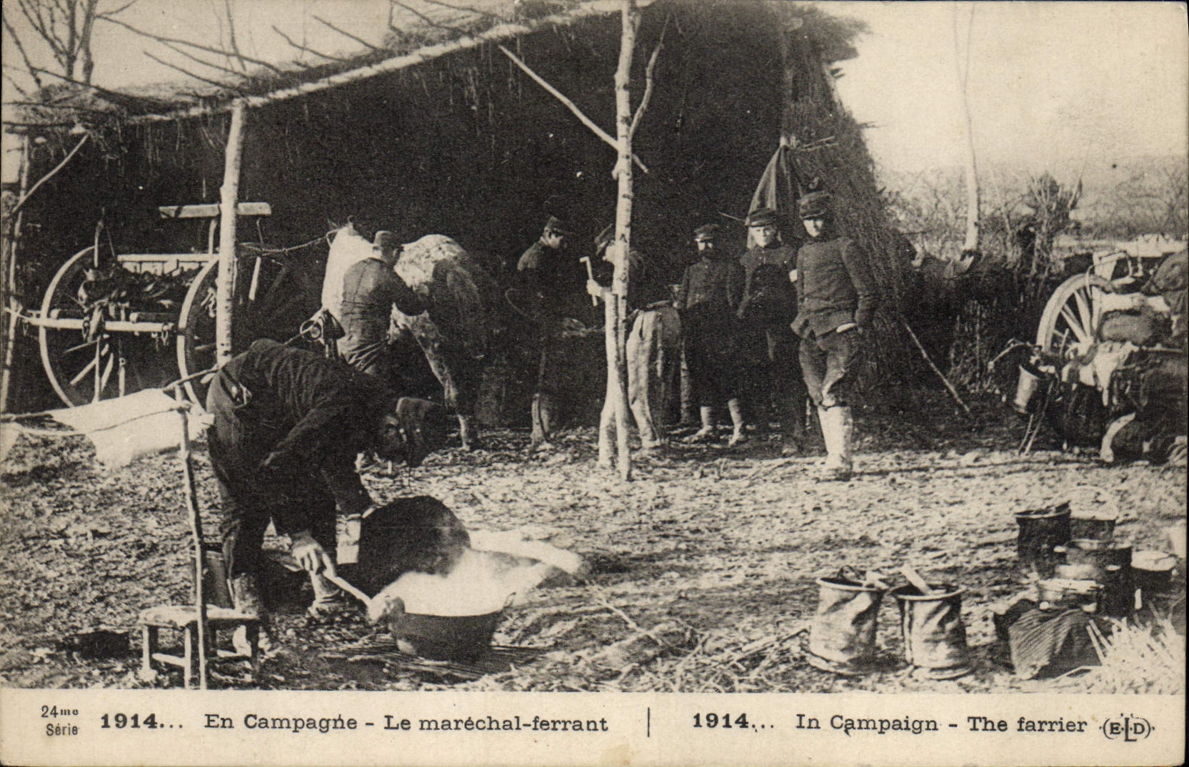 Postal Caballo Equitación Hípica en campaña el mariscal que calza Militaria