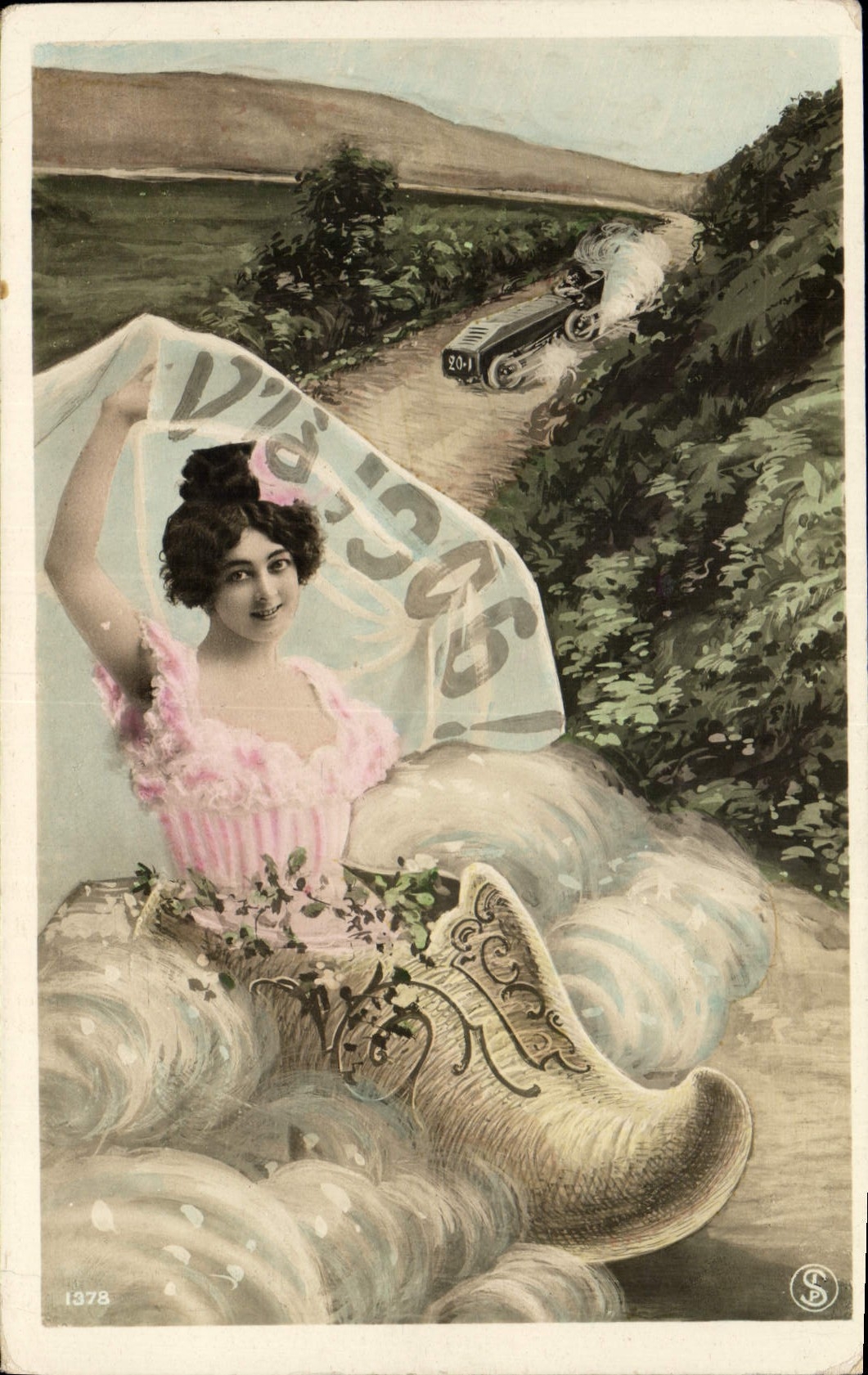 CPA Fantaisie Fleurs Annee 1906 Femme 