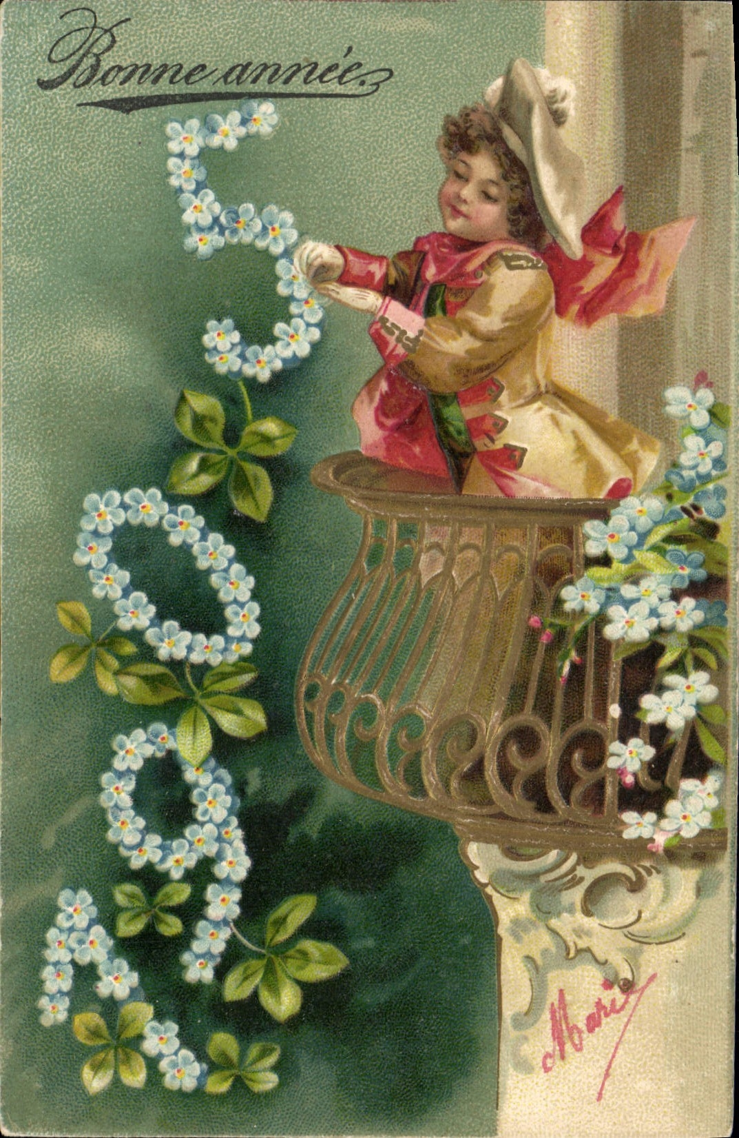 CPA Fantaisie Fleurs Annee 1905 Enfant 