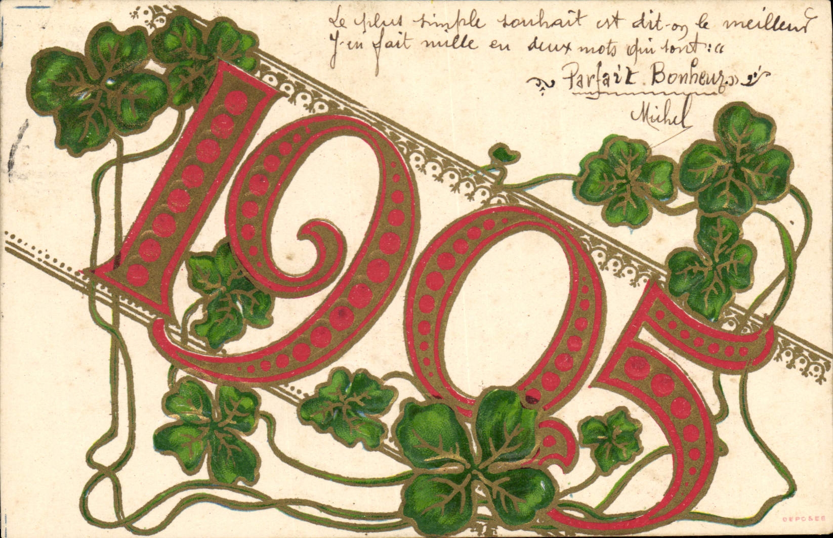 CPA Fantaisie Fleurs Annee 1905 Trefles 