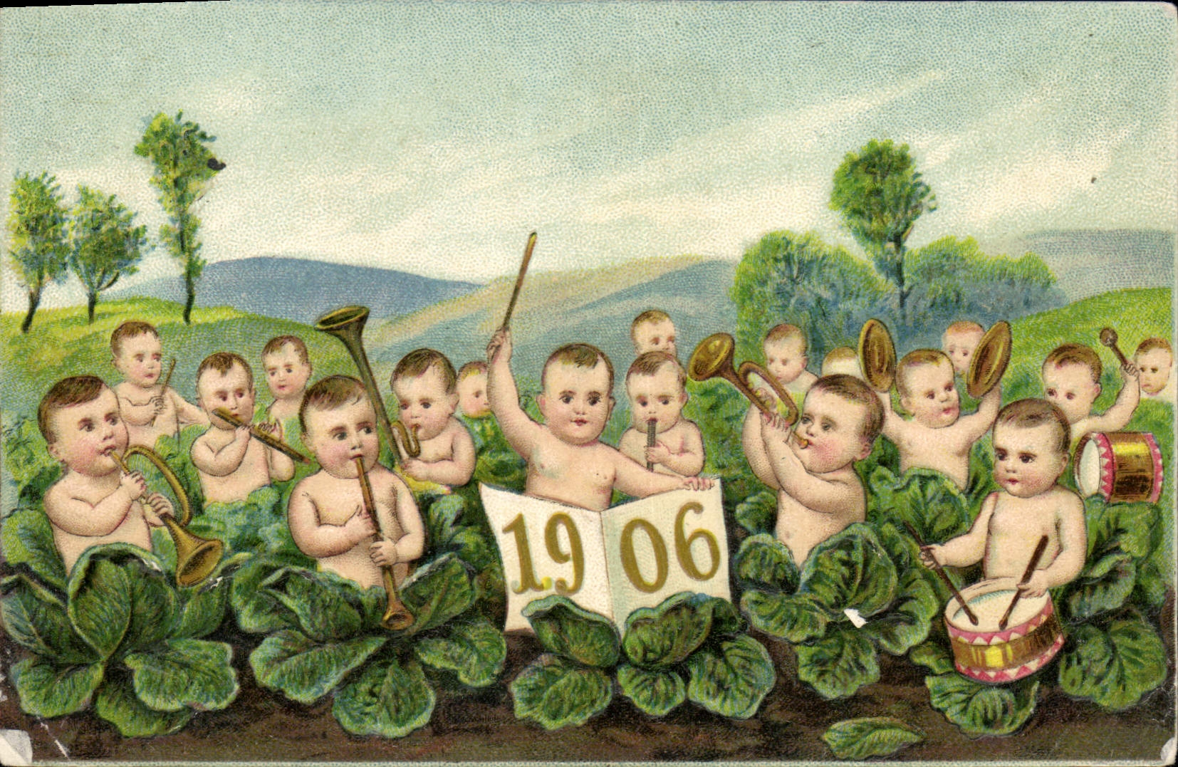 CPA Fantaisie Fleurs Annee 1906 Enfants Bebes 