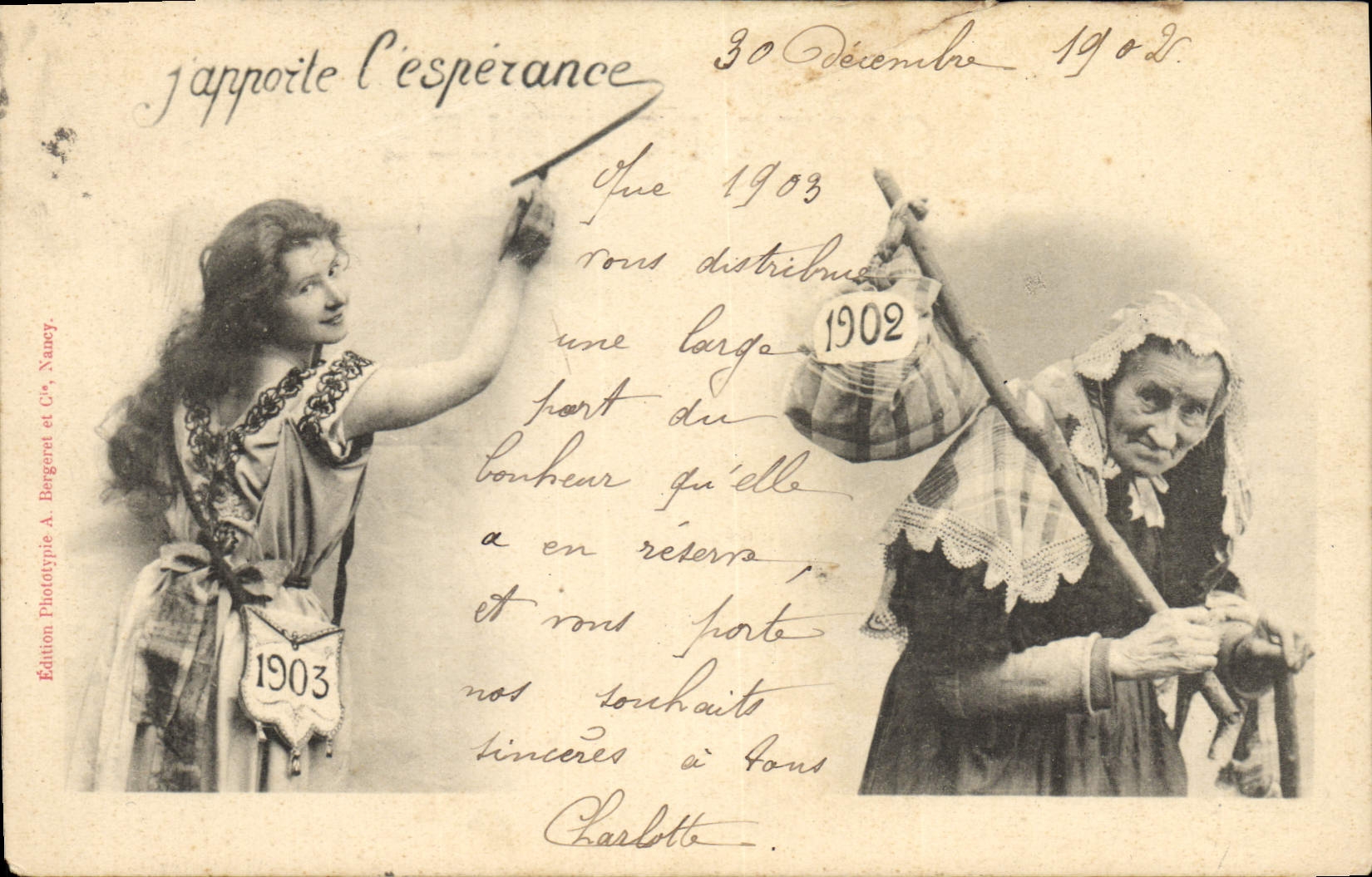 Vintage Postcard Fantasy Women Year 1902 1903